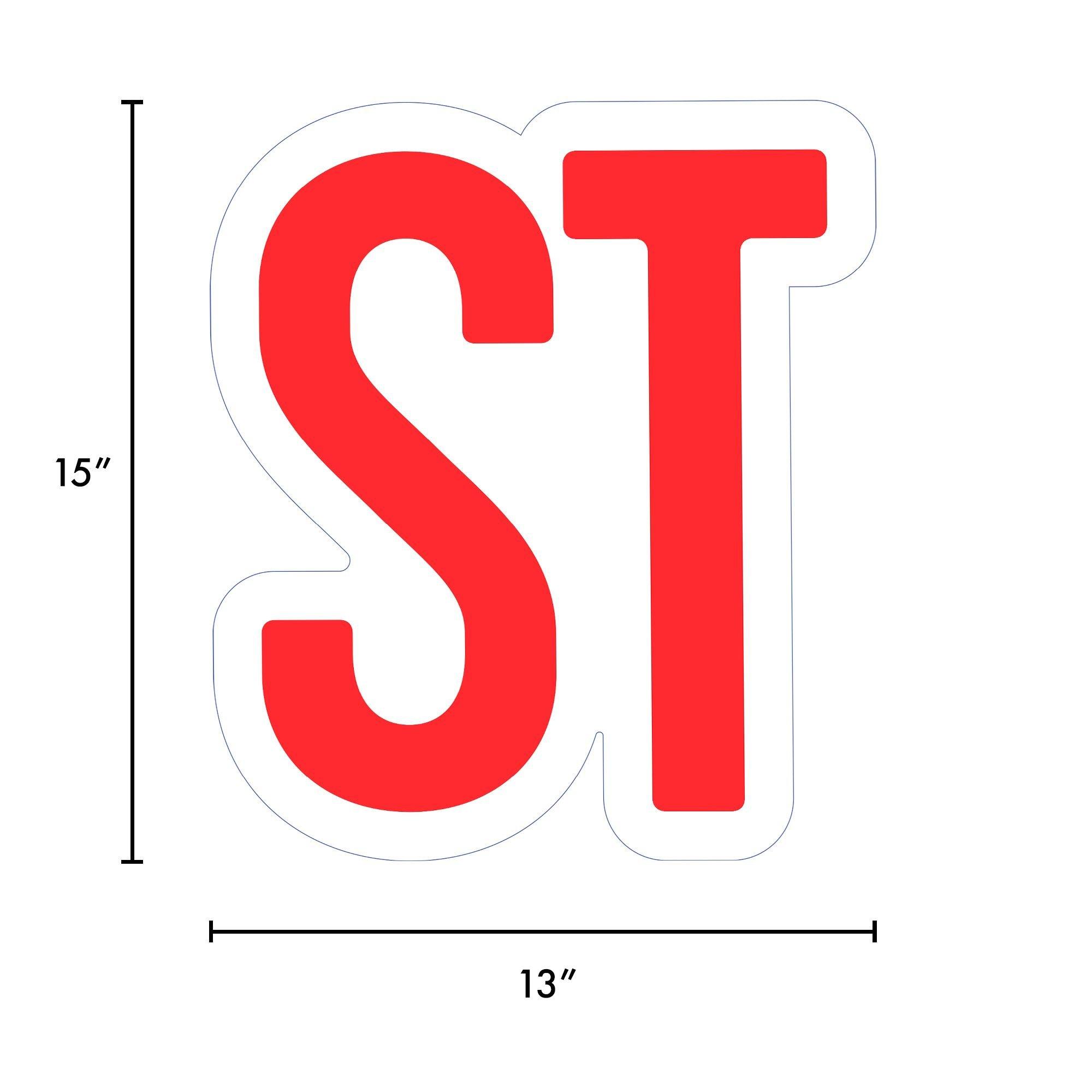 Red Ordinal Indicator (ST) Corrugated Plastic Yard Sign, 15in